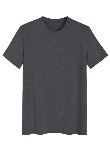 Latuza Men's Viscose Short Sleeve Pajama Sleep Shirt – XL, Dark Gray