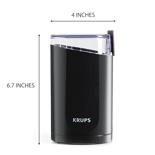 Krups One-Touch Coffee and Spice Grinder 3 Ounce Bean Hopper Easy to Use, One...