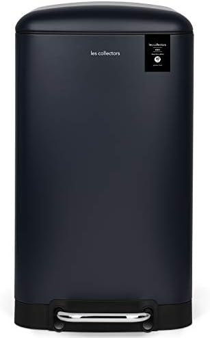 Les Collectors - Kitchen Pedal Bin - Stainless Steel - Large Capacity 40 L, Metal, dark blue, 40 L