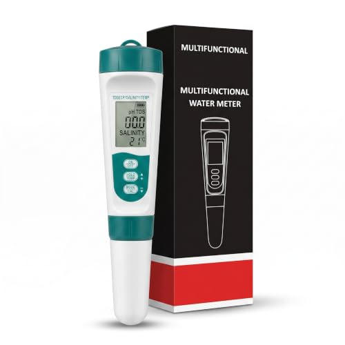 Image of 5-in-1 Digital pH Meter with Voice Function | pH, TDS, EC, Salinity & Temperature Meter | Waterproof Water Quality Meter for Drinking Water, Aquarium, Pool, Hydroponics & Laboratory