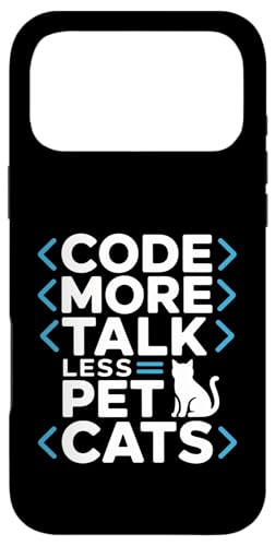 Code More Talk Less Pet Cats �v���O���}�[ �X�}�z�P�[�X iPhone 17 Pro Max �p