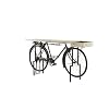 Deco 79 Metal Rectangle Bar with Brown Wood Top 76 x 16 x 37 Black LARGE SIZE