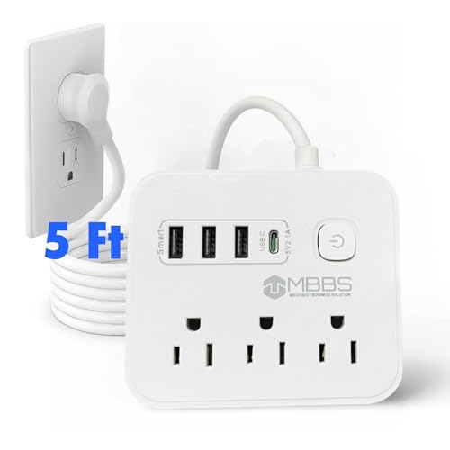 Surge Protector Power Strip with USB C, 1200J Protection, Heavy Duty Extension Cord – (7-in-1) 3...