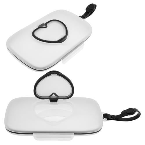 LYDODOKA 2Pcs Baby Wipes Dispenser, Refillable Wipe Holder with Lid Toilet Wipes Container for Bathroom Tissue Paper Storage Box for Home Office Cars Travel, White