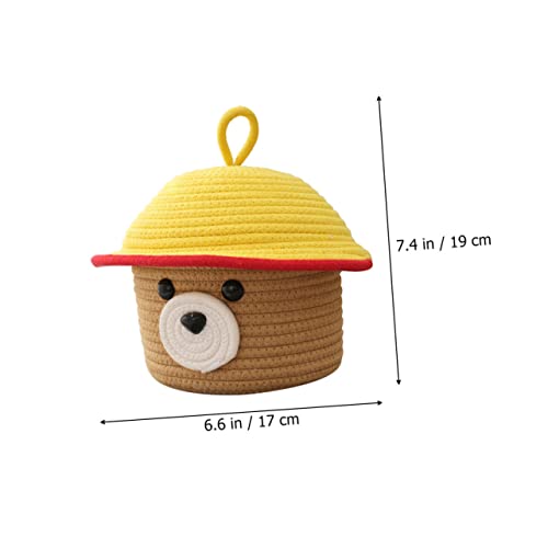 Panier de rangement en coton Mikikit avec couvercle ours - 2