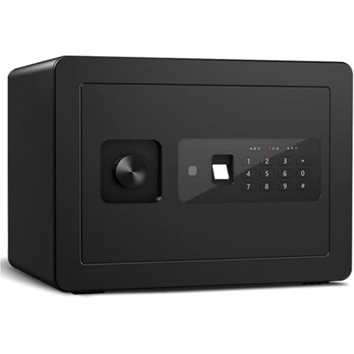 Ognioodporny i wodoodporny sejf, antykradzieżowy, ognioodporny schowek na dokumenty do domu i biura, do ochrony gotówki, dokumentów i wartościowych przedmiotów (Black Fingerprint)