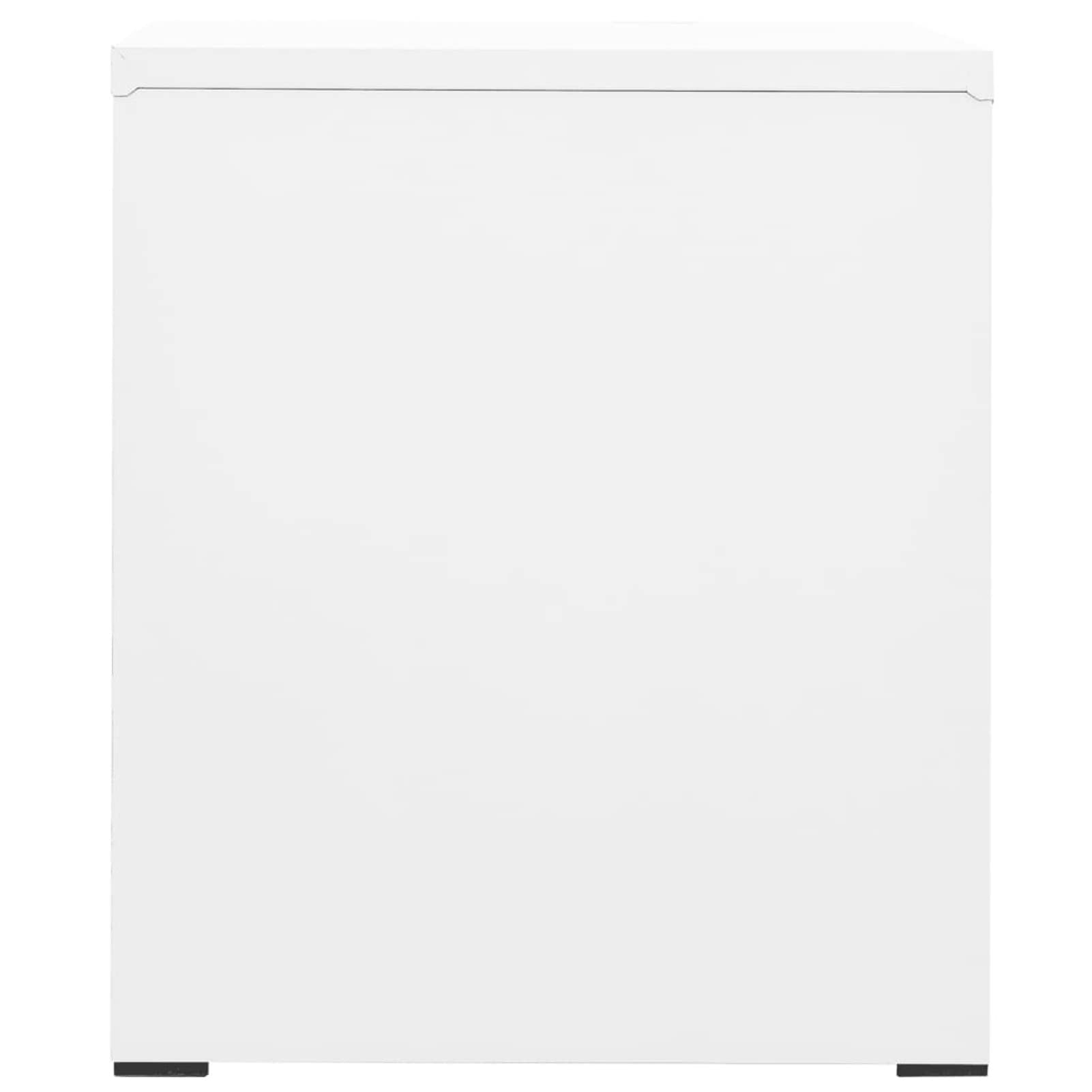ARKEM Cassettiera, Mobiletto da Ufficio con Serratura,Regolabile per Cartelle Sospese, Superficie Testurizzata, per Ufficio, Studio,Schedario Bianco 46x62x72,5 cm in Acciaio