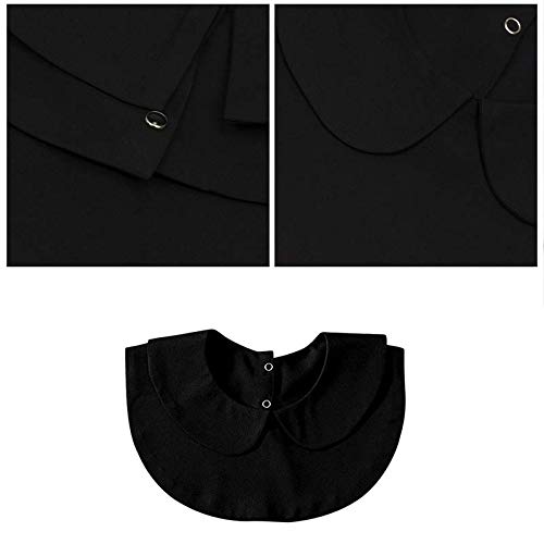 Joyci 2-Pack Girls Peter Pan Detachable Fake Collar Half Blouse Dickey Doll Collar (2-Pack A-Black+White) #TOP2