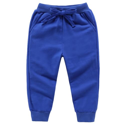 Toddler Kids Boys Cotton Jogger Elastic Waist Drawstring Soft Sweatpants Plain Dry Fit Active Casual Pants with Pockets
