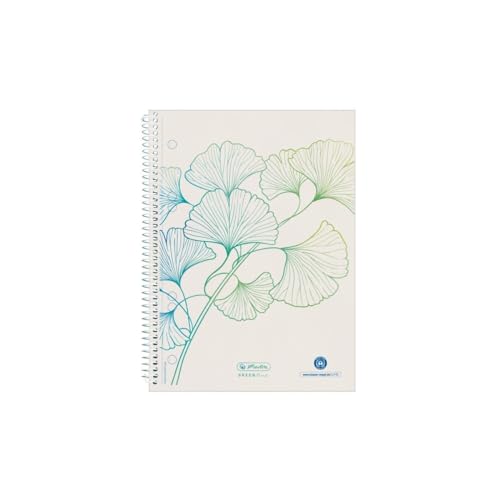 Bloc à spirales herlitz Greenline Ginkgo A5 70 feuilles quadrillées pour vos notes