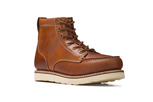 Image of Golden Fox Work Boots 6 inch Men's Moc Toe Wedge Comfortable Boot for Construction