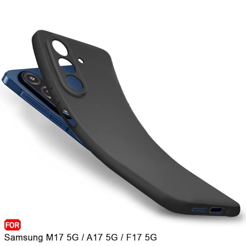 Image of TheGiftKart Sleek Back Cover Case for Samsung Galaxy M17 5G / A17 5G / F17 5G | Slim Fit Protective Design | Ultra Matte Finish | Camera Protection Bump | Soft Silicon Back Cover (Silicone, Black)