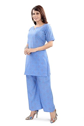 Image of Mom&Bae Women's Pure Cotton Printed Lounge Wear Comfy Night Suit Co-ord Set