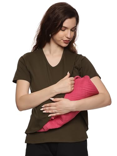 Image of Maternity Feeding Tops Without Zip for Women, Feeding Coverup Pregnancy Tshirt,Feeding T-Shirt for Easy Nursing & Breastfeeding, Maternity Top for Mothers