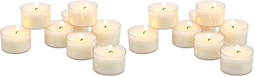 Image of Stonebriar 192 Count White Unscented 6 to 7 Hour Extended Burn Time Clear Cup Tea Light Candles (Pack of 2)