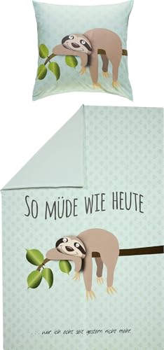 Erwin Müller Kinder-Bettwäsche, Bettgarnitur Faultier Renforcé...