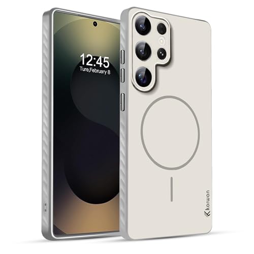 Image of KARWAN Slim Shockproof Back Case Cover Compatible with Samsung Galaxy S24 Ultra,Dual Layer Armor Protection with Matt Finish, Heavy Duty Cover with Magnetic MagEase Wireless Charging (Grey)