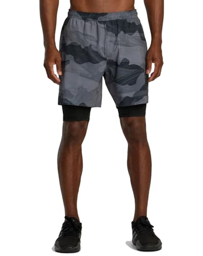 Short RVCA Yogger Train 2 en 1 pour homme noir taille M