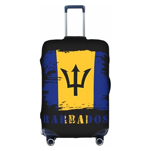 Travel Luggage Cover Vintage Barbados Barbadians Flag Fashion Washable Baggage Suitcase Protector Fit For Luggage Medium