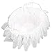 HAOX Cesta de Pétalos de Boda, Exquisita Cesta de Flores Blancas Portátil Romántica con Asa Plegable para Celebraciones