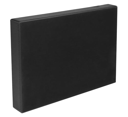 HofferRuffer Faux Leather Valet Tray for Gift,Nightstand Organizer Decorative Dresser Tray Box with Phone Charging Station Organizer Holder, Storage Catchall Tray for Men and Women (Black Organizer)