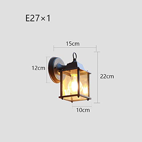 Applique murale industrielle extérieur étanche lanterne verre E27 pour porche