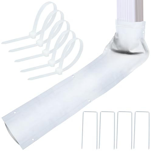 WUBOECE 1 Pack Gutter Downspout Extensions for Draining Away Downspout Extender Downspout Diverter, Fits All Standard Downspouts (White, 11"x48")