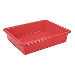 Storex Letter Size Flat Storage Tray – Organizer Bin for Classroom, Office and Home, Red, 5-Pack (62518U05C) , 10 x 13 x 3 Inches - Image 4