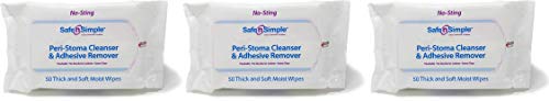 Safe n' Simple Adhesive Remover Wipes, Large, Pack of 50 Wipes (3)