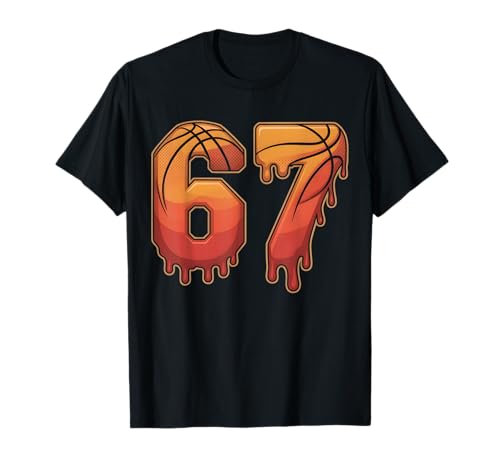 67 Basketball Gen Alpha Slang Kids Drip Six Seven Meme Gift T-Shirt