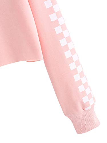 Image of Imily Bela Kid Crop Tops Girls Hoodies Plaid Long Sleeve Fashion Sweatshirt