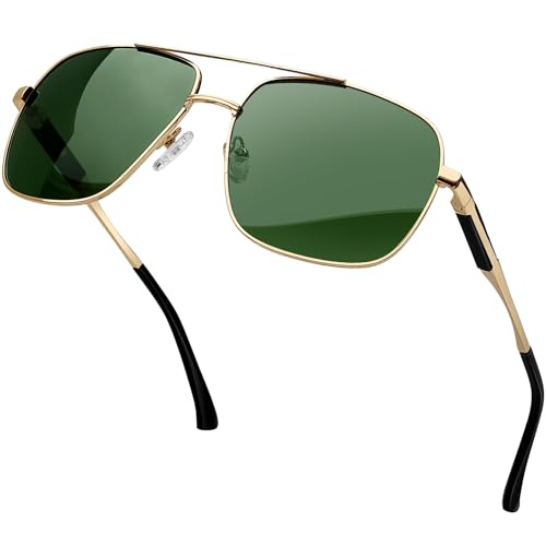 KANASTAL Oversized Wide Frame Polarised Square Sunglasses Spring Hinge UV400 Protection Mens Womens for Driving Shopping Traveling Fishing