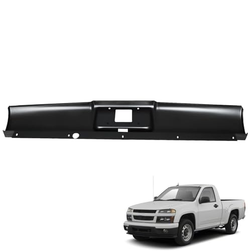 atvwrlod Steel Rear Bumper Roll Pan Replacement for Colorado Canyon Fleetside 2004 2005 2006 2007 2008 2009 2010 2011 2012 with License Plate Light