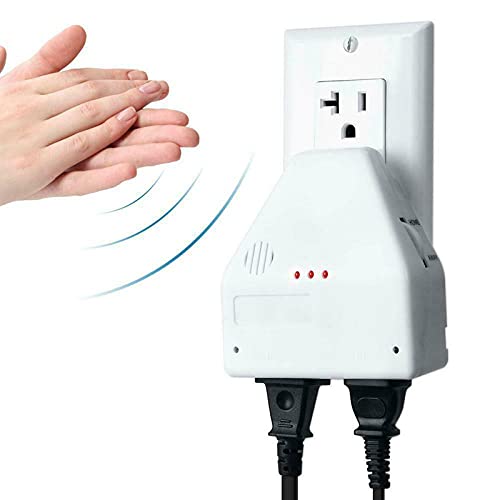 Clapper Sound Activated Switch On/Off Hand Clap Electronic Garget Light 110V - Clap Detection The Clapper for Kitchen/Bedroom/TV/Appliances,2 Devices Switch Control, As Seen On TV Household Gift