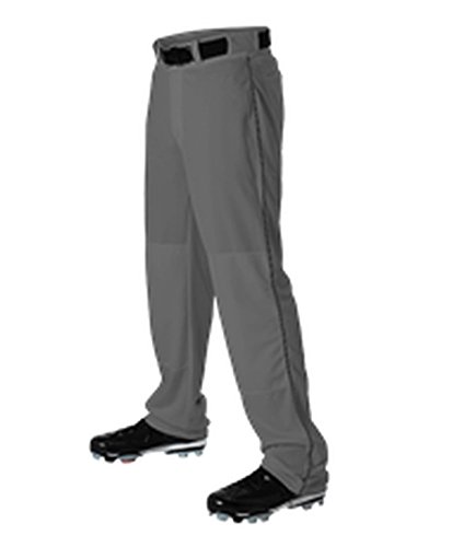 Alleson Adult Baseball Pant with Braid Charcoal, Black M 605WLB 605WLB-CHBK-M