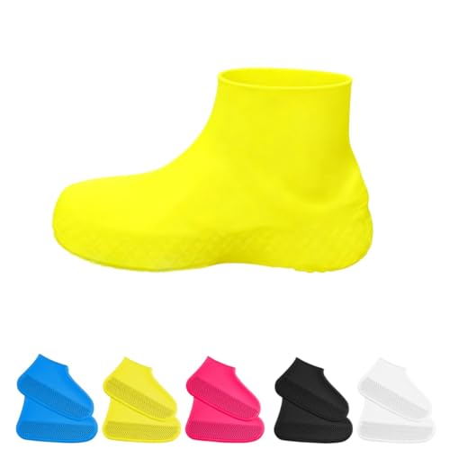 5 Paar Wasserdichte Überschuhe Silikon Schuhüberzieher Schuhüberzieher Mehrweg Regen Unisex Rutschfeste Überschuhe Abriebfest für Regentage Schneetag Strände Schlammige Straßen (L)