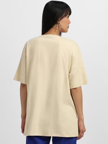Image of JUNEBERRY Pure Cotton Drop Shoulder Oversized Baggy Fit Half Sleeve Plain Solid Round Neck Multicolor T-Shirt for Women & Girls (Pack of 2) (Sizes S-2XL)