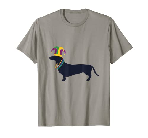 Funny Dachshund Mardi Gras - Camiseta para amantes de los perros Camiseta