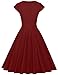 GownTown Womens Dresses Party Dresses 1950s Vintage Dresses Swing Stretchy Dresses DarkRed