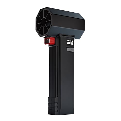 Oversize Car Dryer Air Blower Turbo Fan, Instantaneous Thrust 1.60KG/S, 4 Speeds, 4000mAh, 64MM Super Electric Cordless Leaf Blower for Patio Cleaning, Lawn Care and Car Drying (Black)