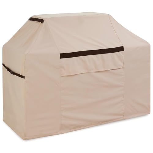 PATIOASIS 72 Outdoor Grill Cover - Heavy Duty Waterproof Windproof UV Resistant Fade-Proof Beige BBQ Cover Compatible with Weber Char-Broil Nexgrill