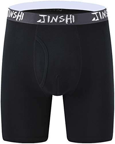 JINSHI Men's Underwear Boxer Briefs Long Leg Underpants 3Pack Soft Comfy3