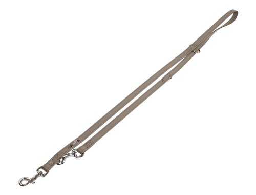Nobby Training Leash with Swarovski Crstal Border, 2 m x 12 mm, Warm Grey