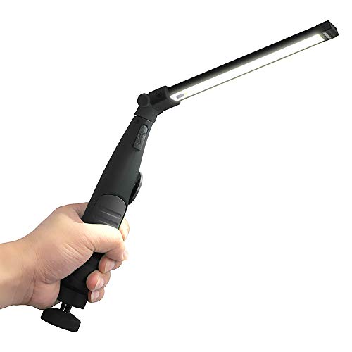 LED Work Light, USB Rechargeable Work Light Magnetic, 360Â°Rotate Foldable Work Light Handheld Inspection Lamp for Car Repair, Household and Outdoor Use (Black)