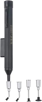 Anti Static Vacuum Sucking Pen, Easy Pick Up Tool with 4 Suction Headers for IC Chip SMD SMT Work