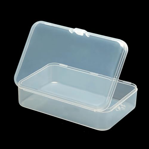 Image of 12 Pack Rectangle Clear Craft Supply Case (3.58 x 2.32 x 0.98 Inch), Small Plastic Containers for Small items, Crafts, Beads, Coins, Jewelry and Business Cards