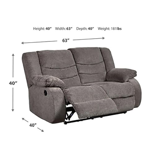 Signature Design by Ashley Tulen Wall Hugger Reclining Loveseat, Dark Gray - image 3