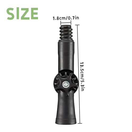Image of 2 PCS Angle Adaptor for Threaded Extension Pole Rotatable Angle Adaptor Attach to Microfiber Duster Painter Brush Squeegee, Black