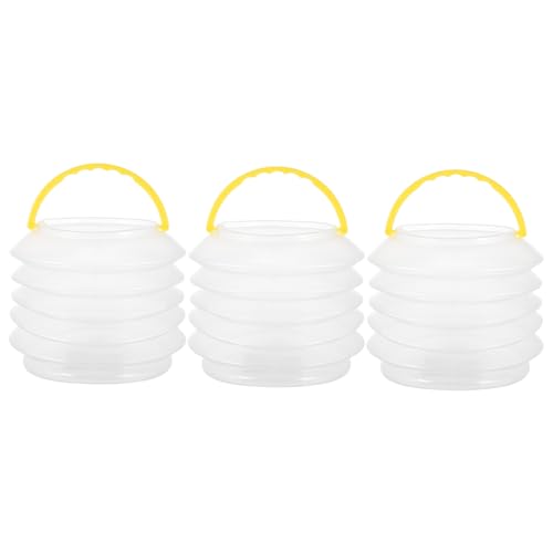 TEHAUX 3pcs Telescopic Pen Holder Washing Machine Stand Paint Brush Washing Cup Painting Stationery Outdoor Cleaner Brush Washing Containers Brush Cleaner Bathtub Cleaner White Plastic