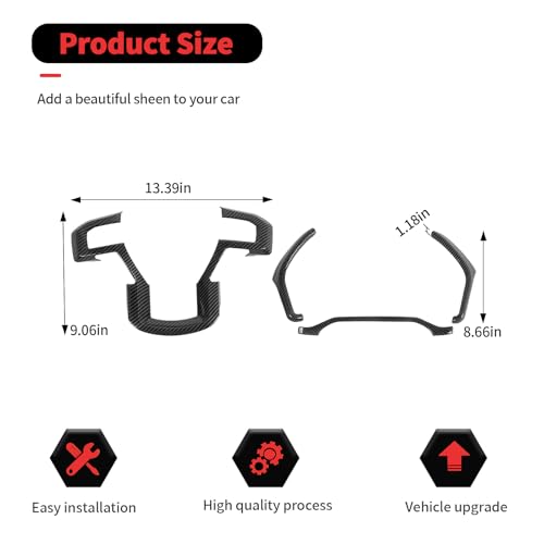 Image of RT-TCZ Dashboard Panel Cover Interior Trim Kit Decoration Interior Accessories for Ford F150 2015-2020 (Black Carbon Fiber)